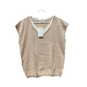 Grace Karin V-Neck Cap Sleeve Pullover Sweater Beige/Tan Size 2XL